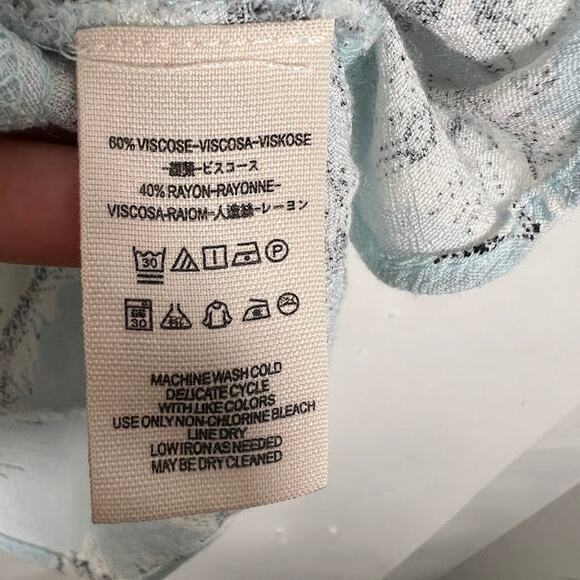 Free People French Quarter Mini Wrap Dress S Blue Floral Ruffles Tie Waist - Picture 7 of 8